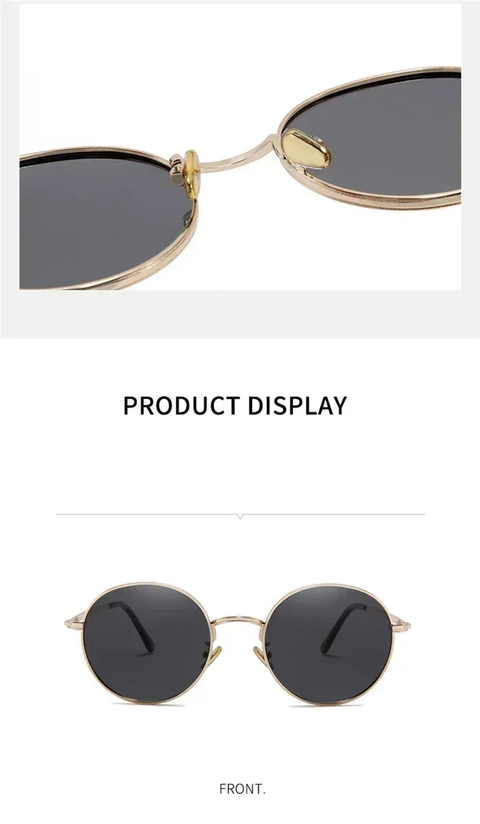 Lunettes de soleil rondes polarisées Steampunk avec prescription pour femmes et hommes UV400 Anti-reflet Myopie Puissance 0 -0.5 -0.75 à -6.0