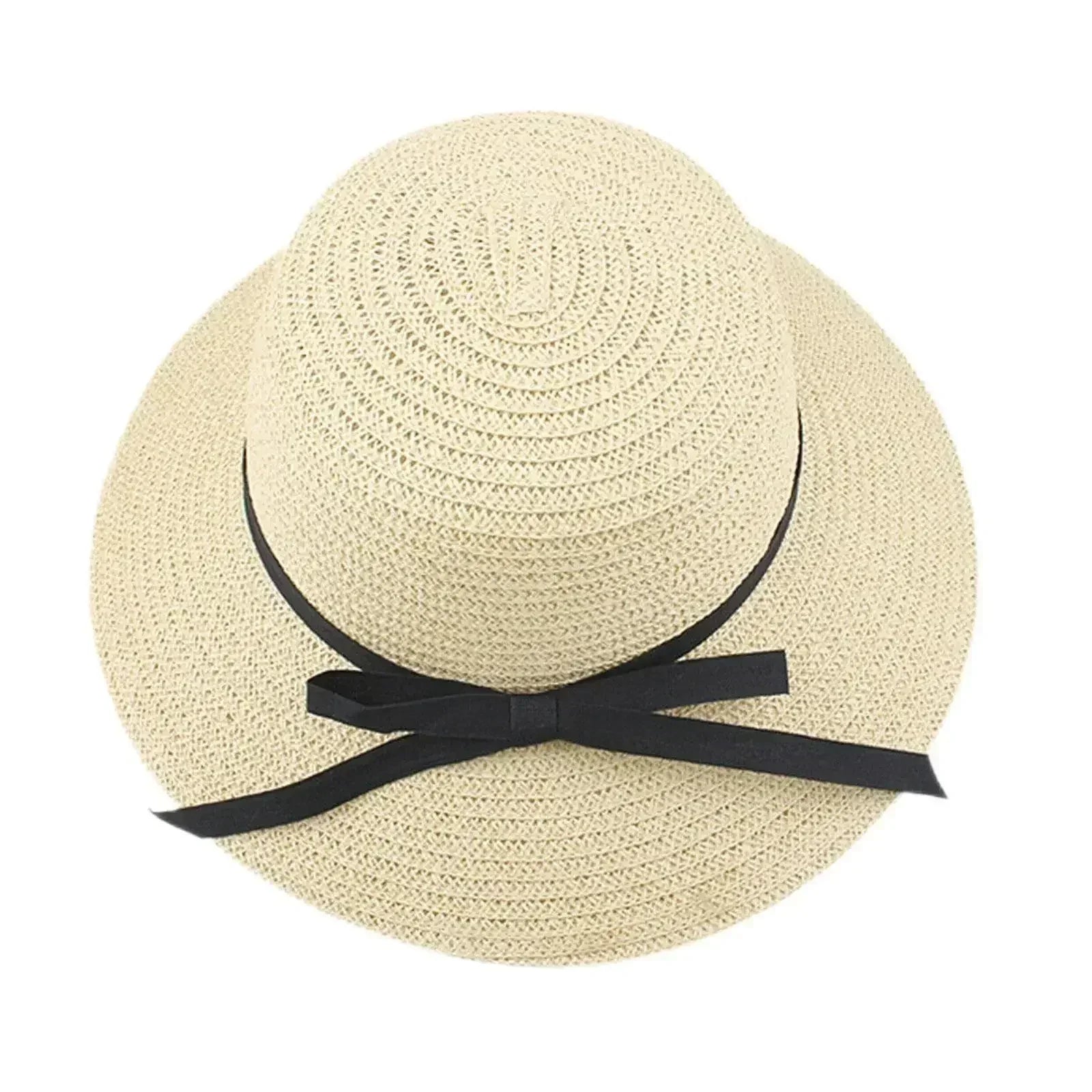 Chapeau de paille d'été à large bord, pliable, protection UV, pour femme, idéal pour la plage ou les voyages.