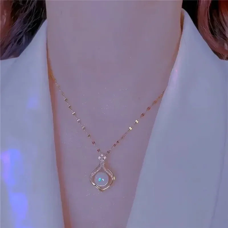 Collier avec pendentif carré de zircon rose luxueux pour femme, accessoire quotidien tendance et personnalisé, bijoux de fête, cadeaux d'anniversaire