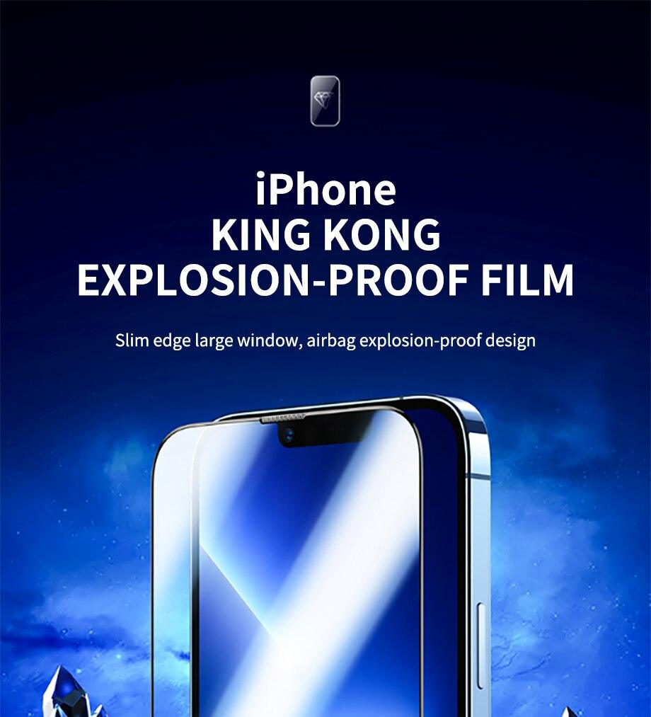 Protection d'écran en verre trempé 30D Diamond nouvelle génération pleine couverture pour iPhone 14 13 12 11 Pro Max Mini XR X XR XS – Protection d'écran en verre trempé anti-poussière pour iPhone