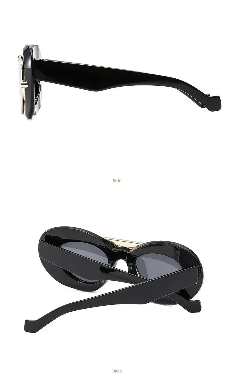 Nouvelles lunettes de soleil tendance Y2K à grande monture, verres œil de chat, style rétro, personnalité, anti-UV