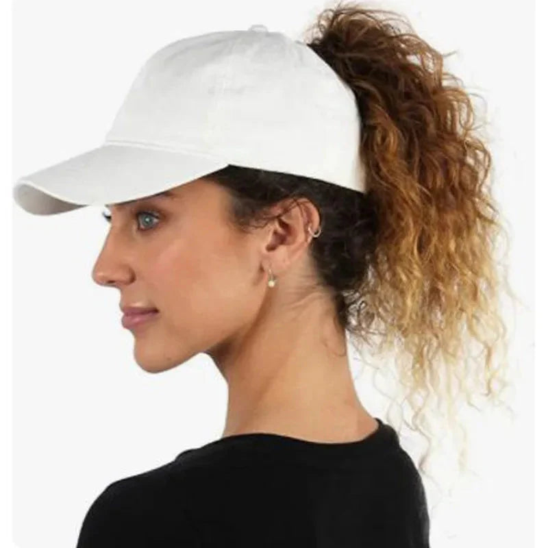 Casquette de baseball queue de cheval haute pour femme
