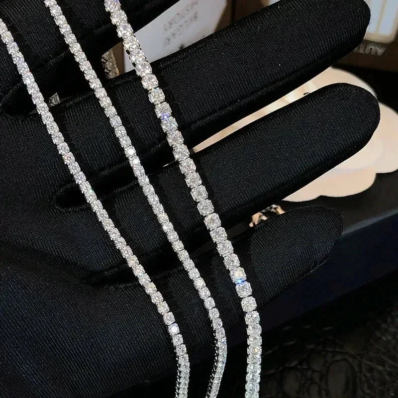 Nouveau collier ras du cou chaîne S925 en argent sterling hip-hop avec pendentifs CZ complets pour femmes, bijoux fins de luxe en zircon cubique AAA, accessoires courts