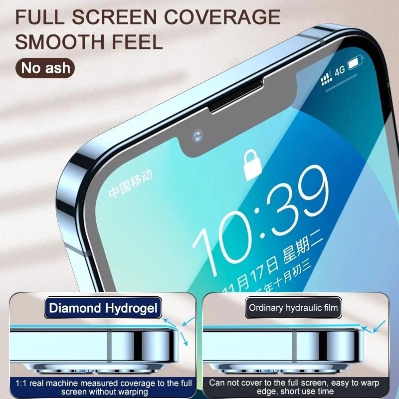2 Films pour iPhone 12 13 Pro Max Mini Protecteurs d'Écran pour iPhone 11 14 Pro XS Max X XR 6 6s 7 8 Plus SE Non Verre Anti-Rayures Protection des Yeux Film de Protection d'Écran HD Transparent