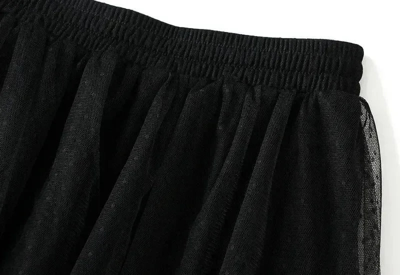 Jupe mi-longue taille haute amincissante pour femme, en gaze haut de gamme, longue, pour l'été, jupe plissée 2025