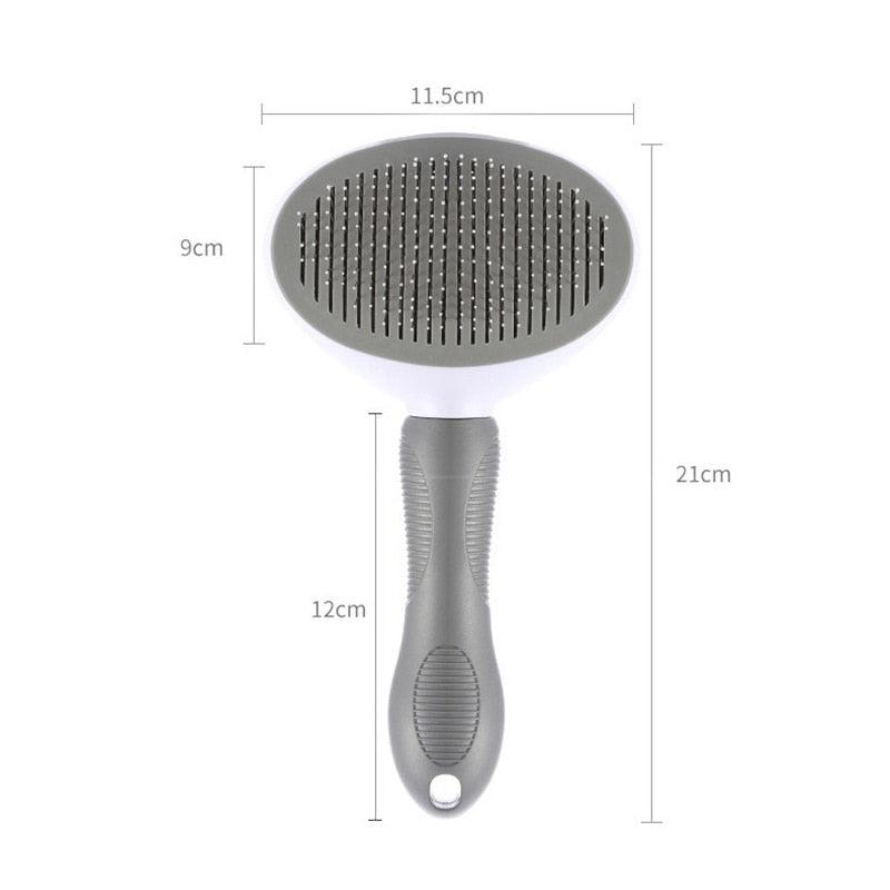Brosse à épiler pour animaux de compagnie, peigne pour chat, outils de toilettage, accessoires pour chiens, fournitures pour chats, peigne de massage en acier inoxydable, brosse pour chiens et chats pour poils longs et courts avec brosse autonettoyante