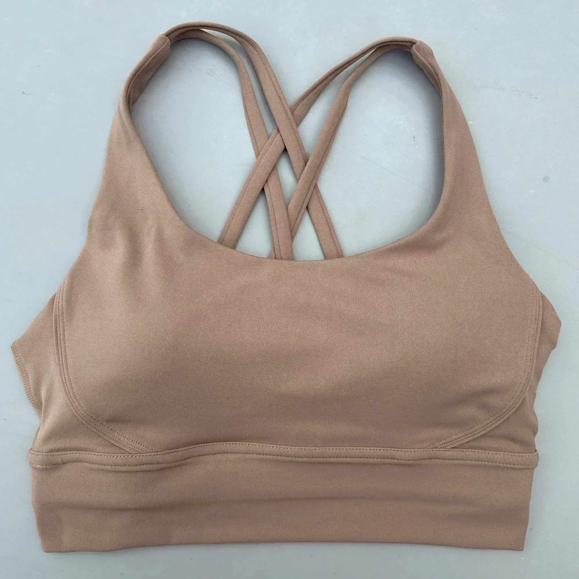 Soutien-gorge de sport uni pour femme, doux, haute résistance, haut moulant d'entraînement complet, gym, yoga, avec coussinets de poitrine