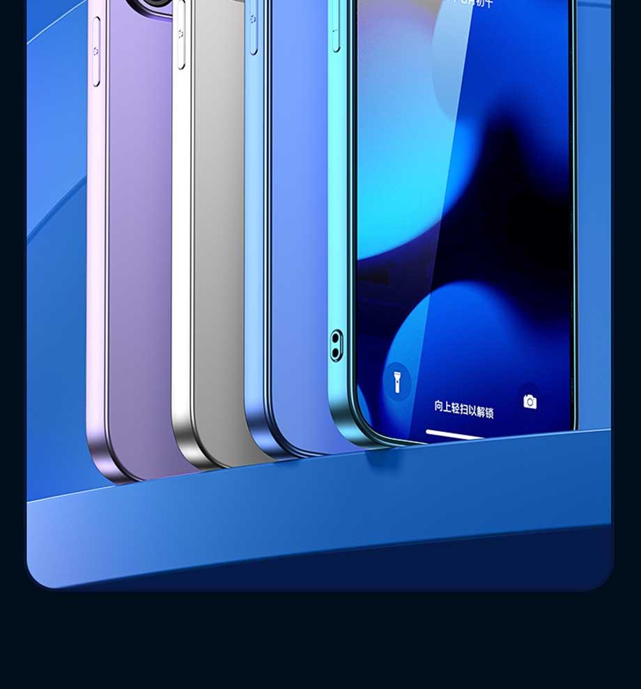 Verre trempé de protection d'écran à couverture complète 4 pièces pour iPhone 11 12 13 14 Pro Max, protecteur d'écran pour iPhone 6 7 8 Plus X Xr Xs Max, Film en verre trempé de protection bord à bord, compatible avec les coques.