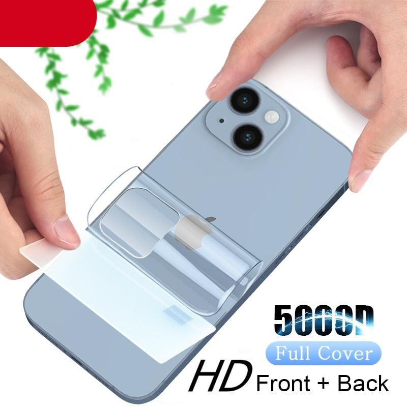 Film arrière de protection intégrale pour iPhone 14 13 11 12 Pro MAX Mini, protecteur d'écran XR X XS Max 7 8 6S Plus SE Accessoires, film arrière antichoc de protection d'écran intégrale