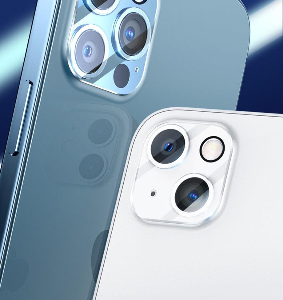 Lot de 4 protections d'écran complètes en verre pour iPhone 11 12 13 Pro XS Max, protection d'objectif d'appareil photo pour iPhone X 11 Pro Max 12 13 Mini 14 Pro Max