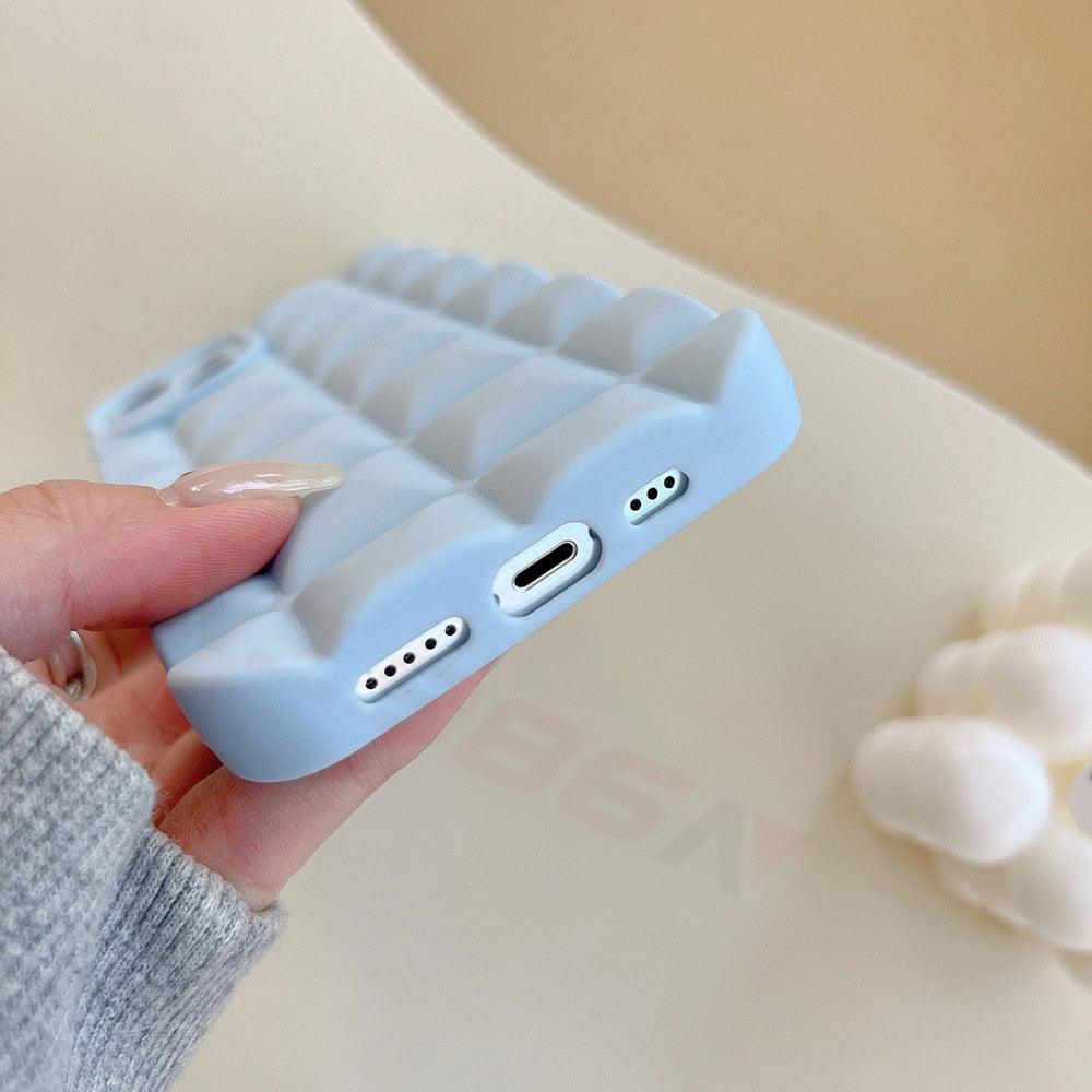 Coque de téléphone unique pour iPhone 14 Pro 13 12 11 Pro Fashion 3D Souple Silicone Antichoc pour iPhone 14 Coque Bubble Case Mignonne Forme Intégrale Silicone Souple Mince Amortie Belle Élégante Coque pour Femmes