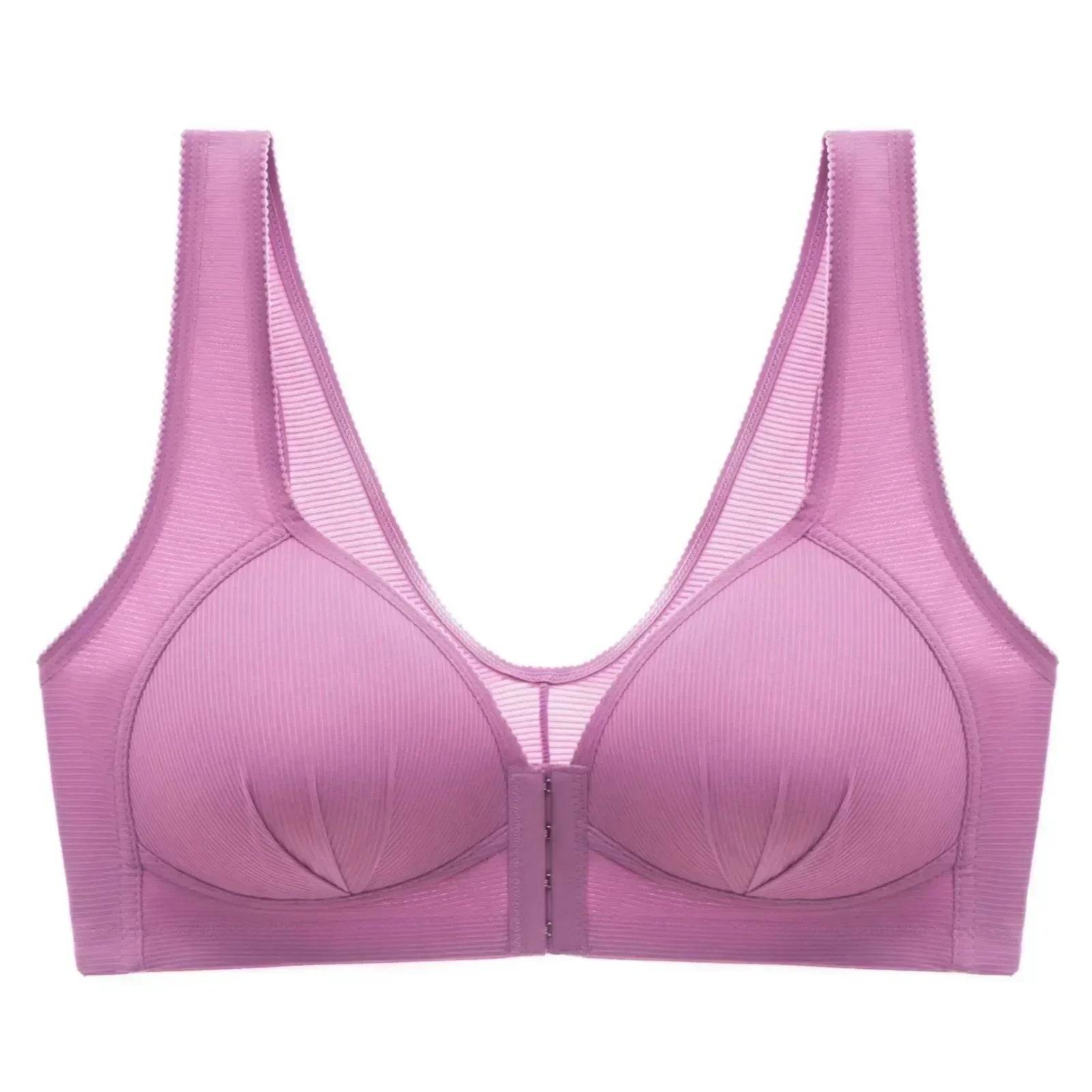 WTEMPO Soutien-gorge en coton grande taille fin sans armature avec boucle avant, sous-vêtement confortable et push-up, collection douce lingerie