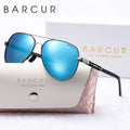 BARCUR Lunettes de soleil polarisées surdimensionnées pour femmes, design tendance à double faisceau, monture métallique elliptique avec protection UV400, lunettes de soleil à la mode pour l'été en extérieur et au quotidien