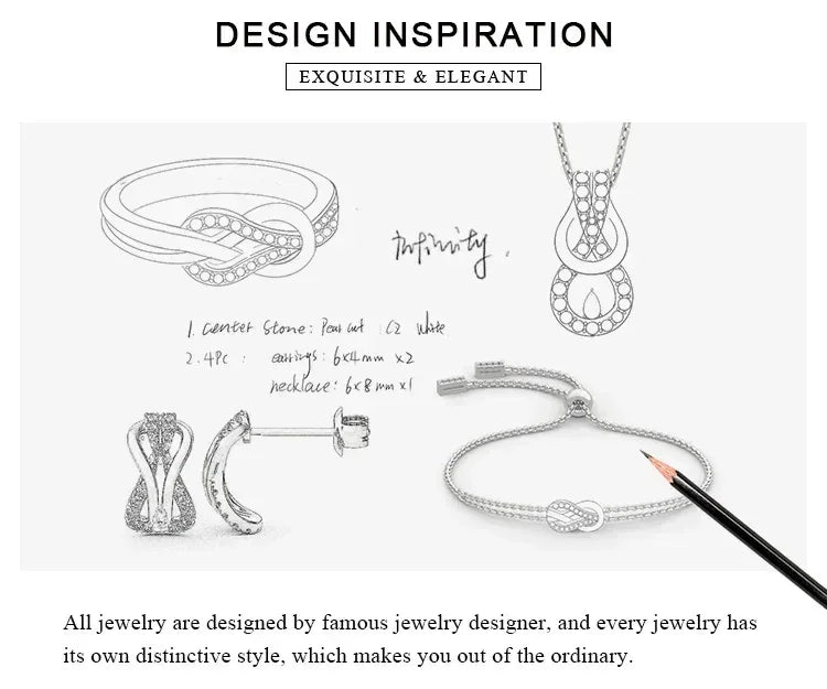JewelryPalace Nouvelle Arrivée Bague Statement Nœud Infini Gemme Argent Sterling 925 pour Femme Bijoux Classiques et Tendance