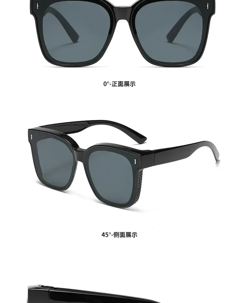 Lunettes de soleil polarisées Fashion Square à clipser pour lunettes de vue, portables, pour hommes et femmes, vintage, pour la pêche et la conduite