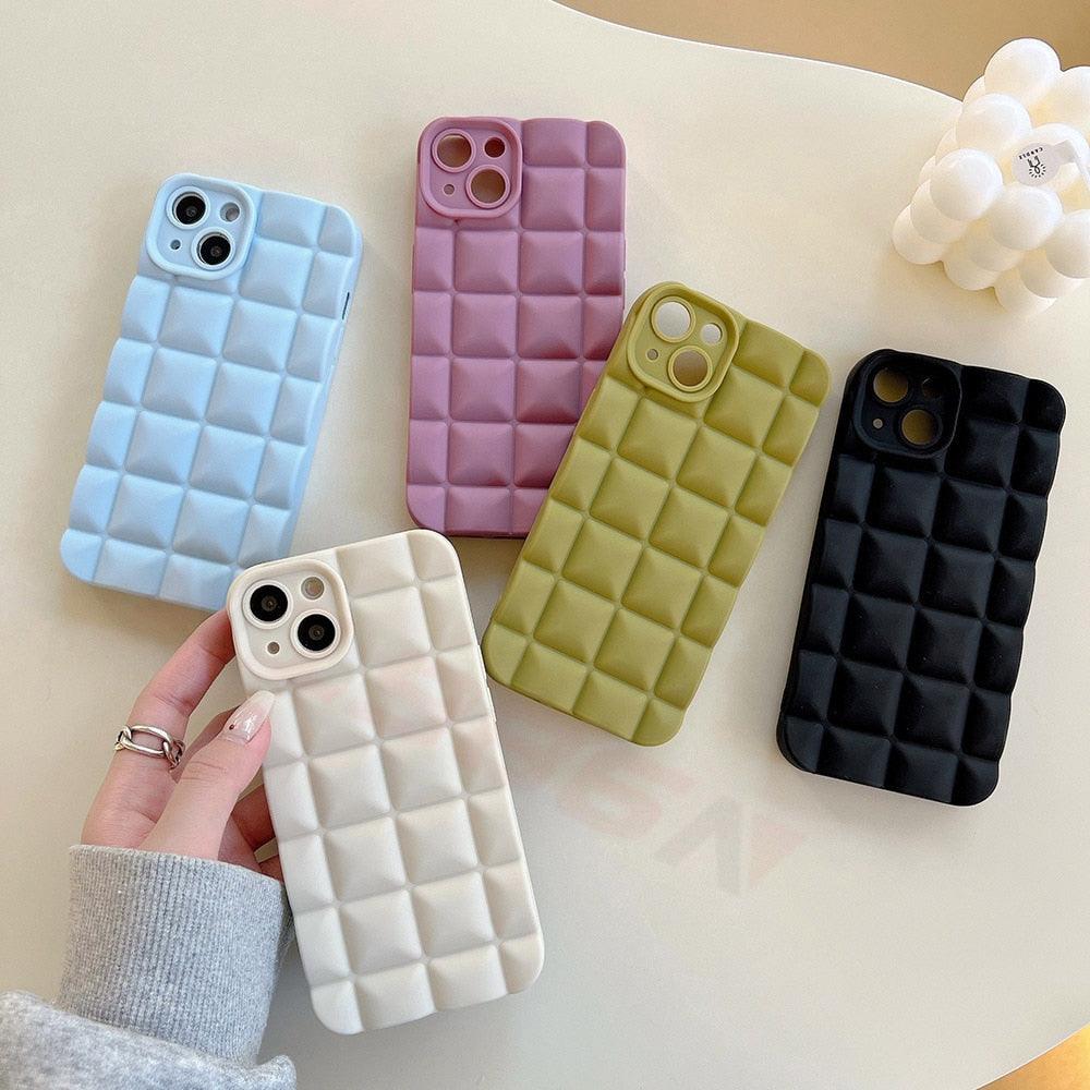 Coque de téléphone unique pour iPhone 14 Pro 13 12 11 Pro Fashion 3D Souple Silicone Antichoc pour iPhone 14 Coque Bubble Case Mignonne Forme Intégrale Silicone Souple Mince Amortie Belle Élégante Coque pour Femmes