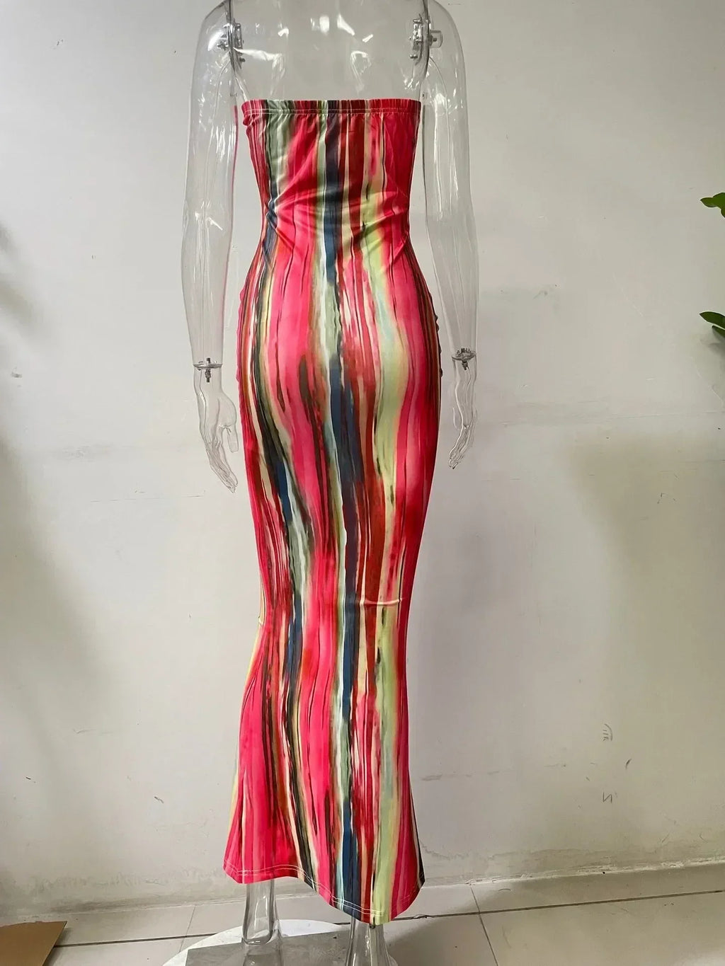 Robes de printemps et d'été pour femmes, imprimées, sans bretelles, bandage, moulantes, sexy, longue robe, nouvelle mode 2023, fête MsChuh