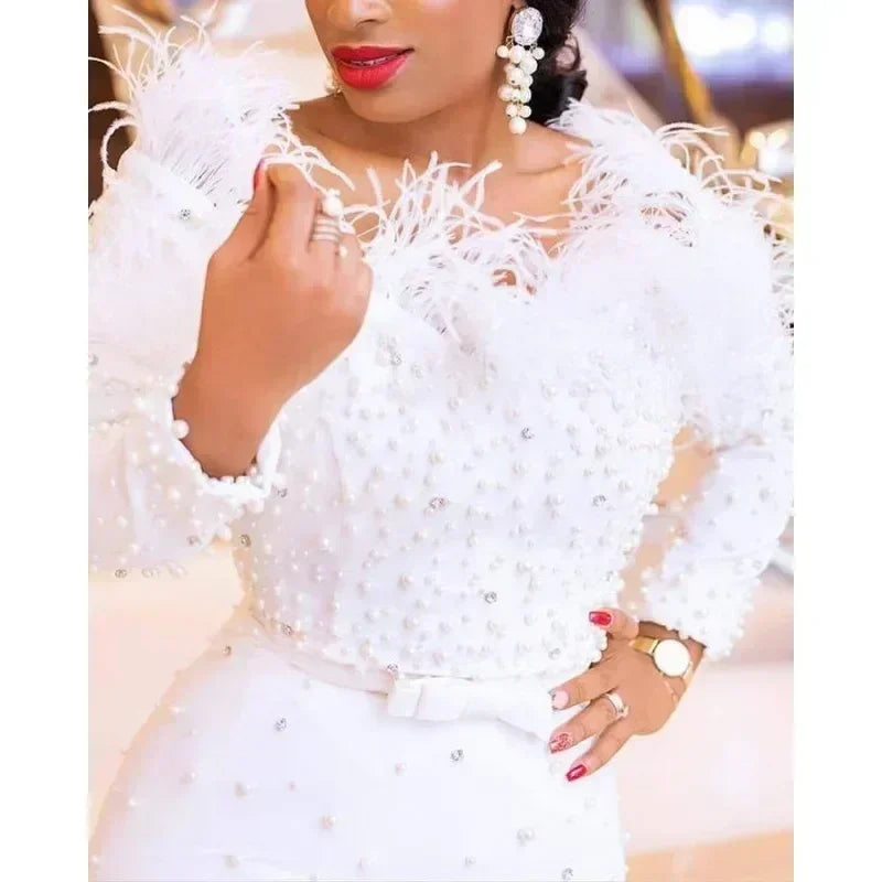 Robe Fourreau Sexy Perlée Femme Robe Midi Moulante Sexy Col Bateau Uni Taille Haute Tendance Robes de Soirée Fourreau Épaules Dénudées