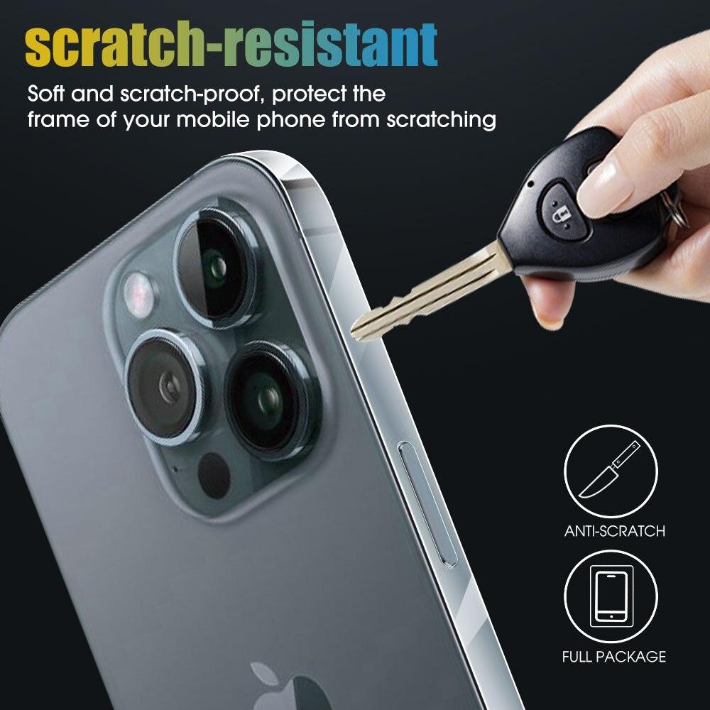 3 jeux de films de protection latéraux transparents pour iPhone 14 13 12 11 Pro Max X XR XS, film de protection ultra-mince pour cadre, film de protection ultra-mince 3D en fibre de carbone