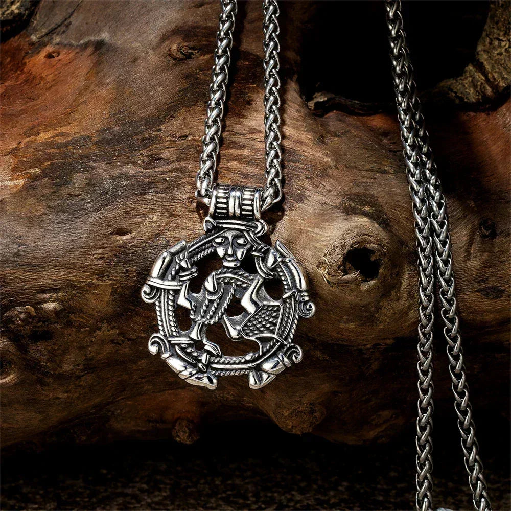 Colliers Viking Vintage Loki Creux Hommes Acier Inoxydable Mythologie Nordique Pendentif Trinité Amulette Bijoux Scandinaves Cadeaux Hommes