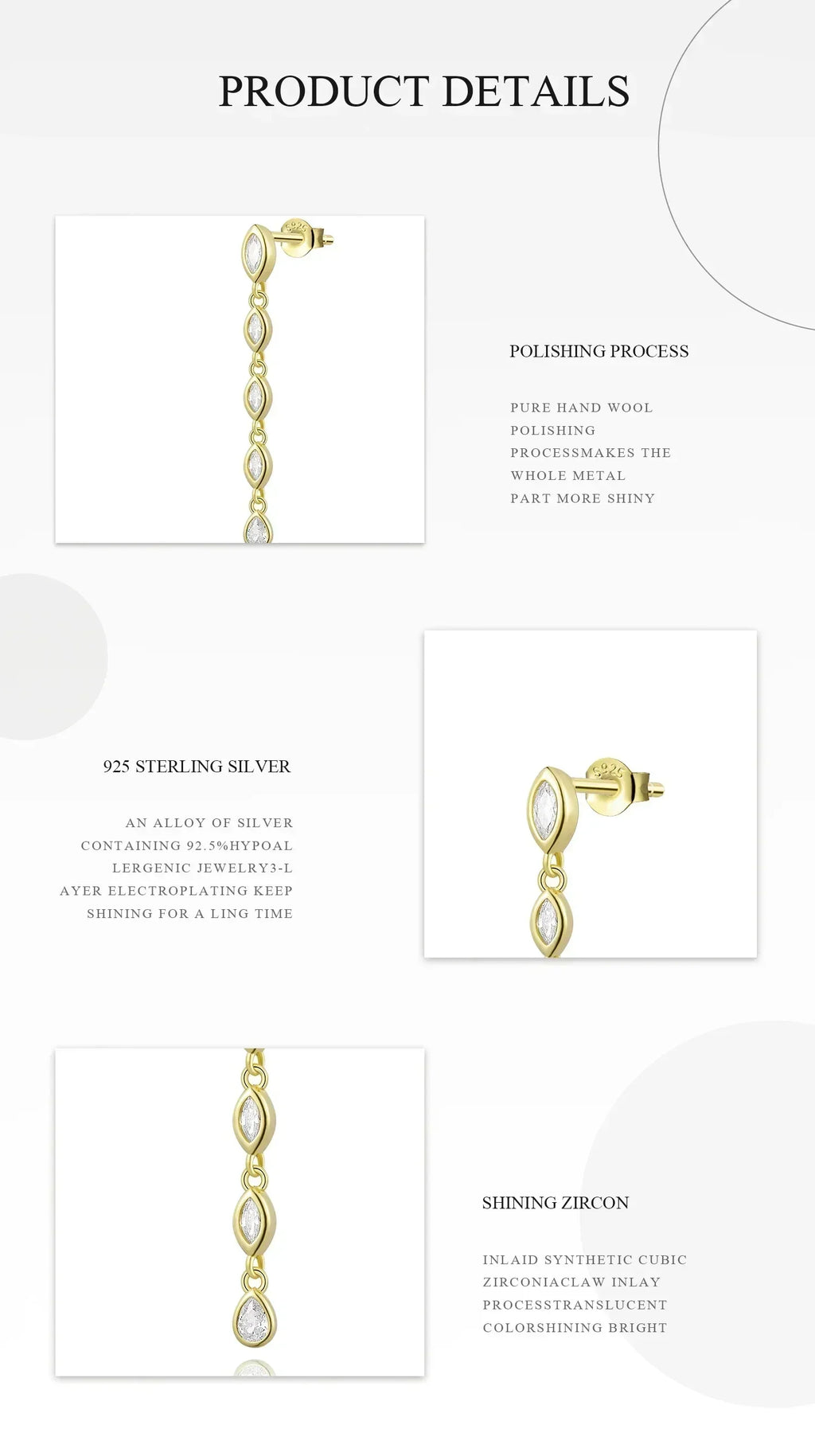 ANDYWEN 100% Argent Sterling 925 Or Épice Boucle d'Oreille Chaîne Ovale Fermoir Boucles d'Oreilles Femmes Pendientes Bijoux Fins de Luxe 2023 Clips