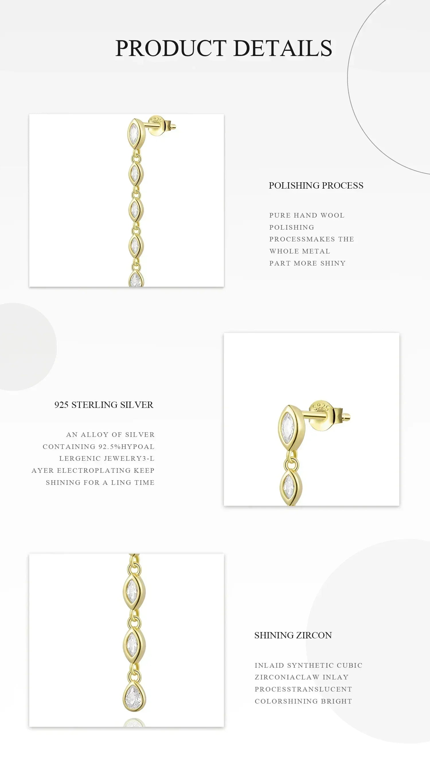 ANDYWEN 100% Argent Sterling 925 Or Épice Boucle d'Oreille Chaîne Ovale Fermoir Boucles d'Oreilles Femmes Pendientes Bijoux Fins de Luxe 2023 Clips