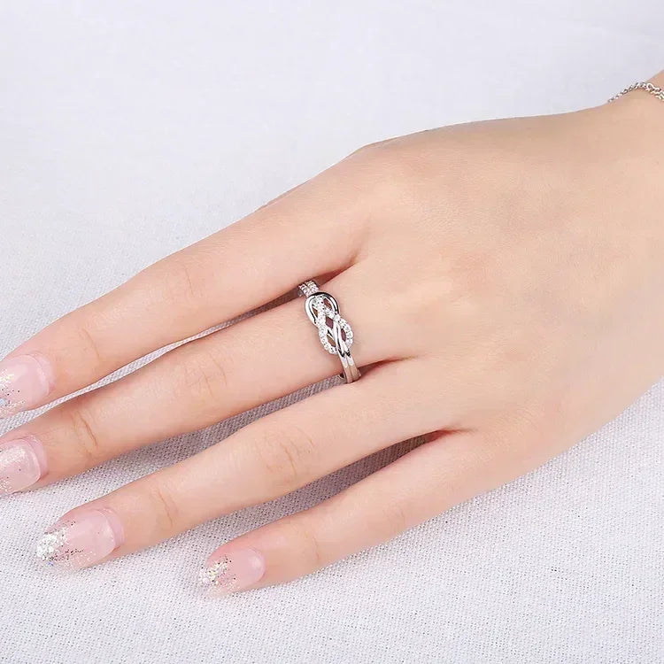 JewelryPalace Nouvelle Arrivée Bague Statement Nœud Infini Gemme Argent Sterling 925 pour Femme Bijoux Classiques et Tendance