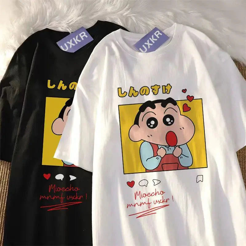 👕 T-shirt en Coton « Femme Adorée » Crayon Shin-chan – Streetwear Anime Ludique