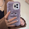 Étui de téléphone mignon et amusant en fourrure moelleuse pour iPhone 14 13 12 11 Pro Max Mini X Xs Xr 7 8 Plus Se 2020 Housse fille en peluche douce élégante et mignonne coque de téléphone douce et chaude pour l'hiver