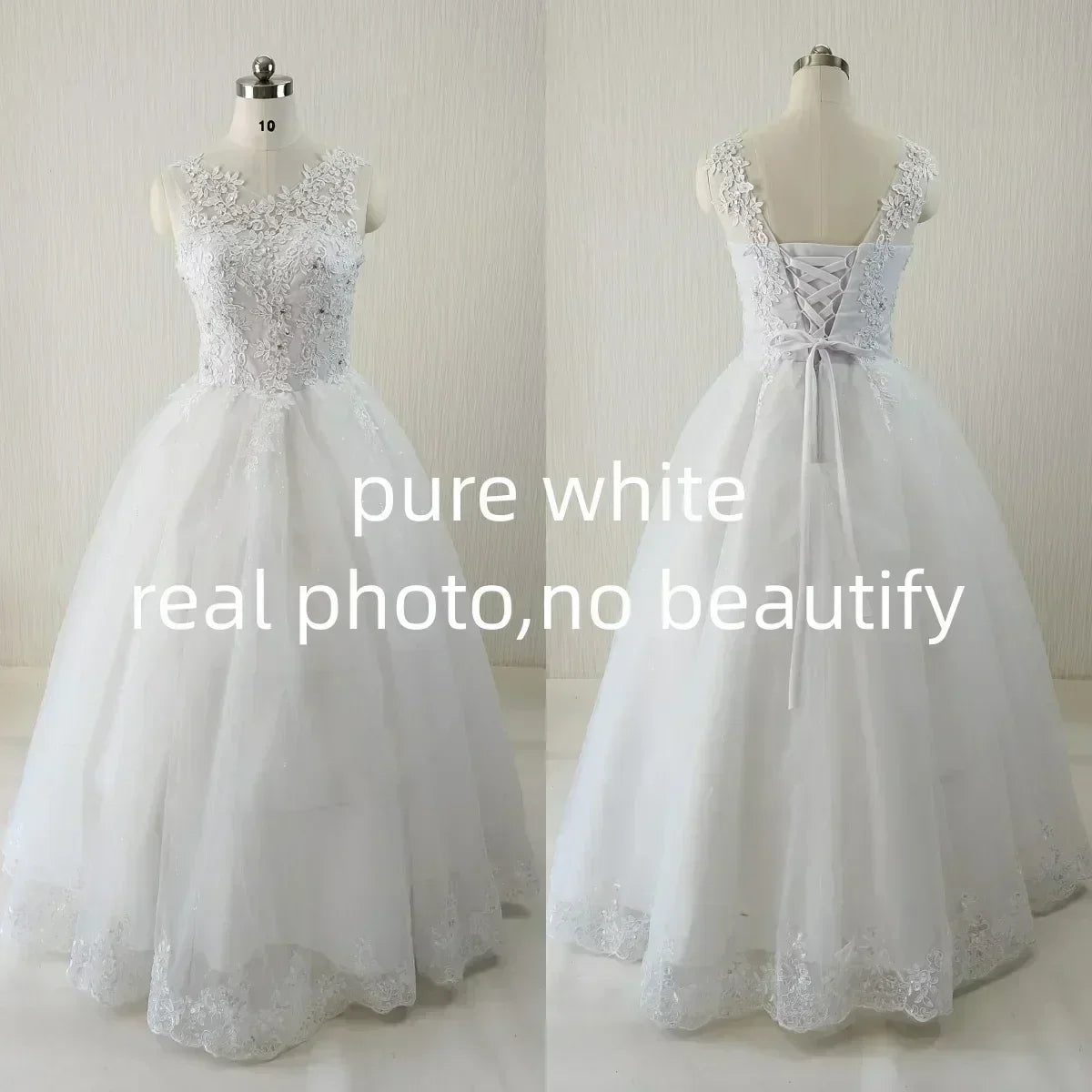 Robe de mariée grande taille - Robe de bal à paillettes encolure en V personnalisable | Femstylo