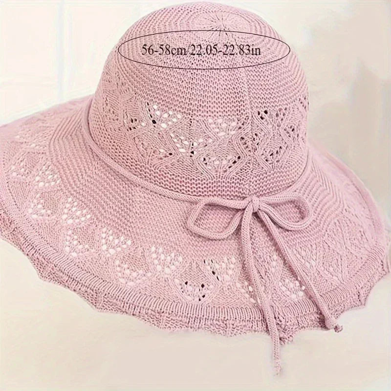 Version coréenne nouveau chapeau de paille chapeau de soleil d'été protection solaire vague chapeau de soleil plage chapeau frais chapeau pour femmes