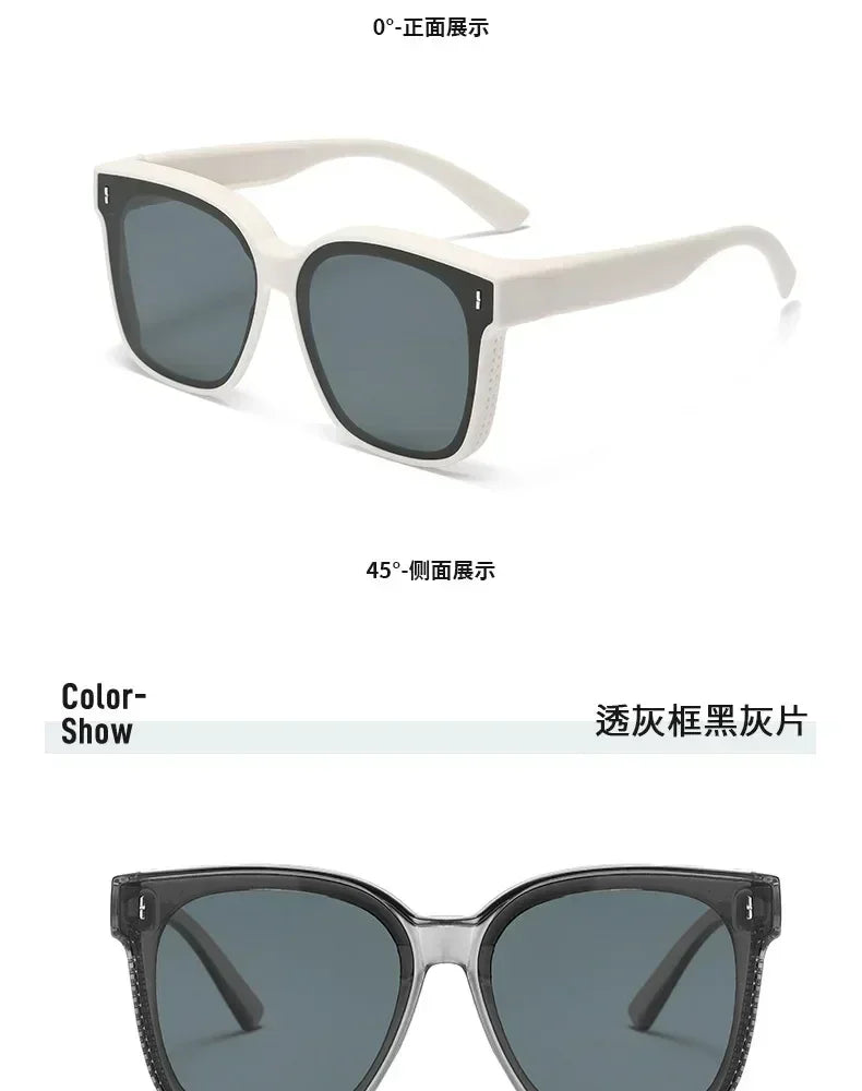 Lunettes de soleil polarisées Fashion Square à clipser pour lunettes de vue, portables, pour hommes et femmes, vintage, pour la pêche et la conduite