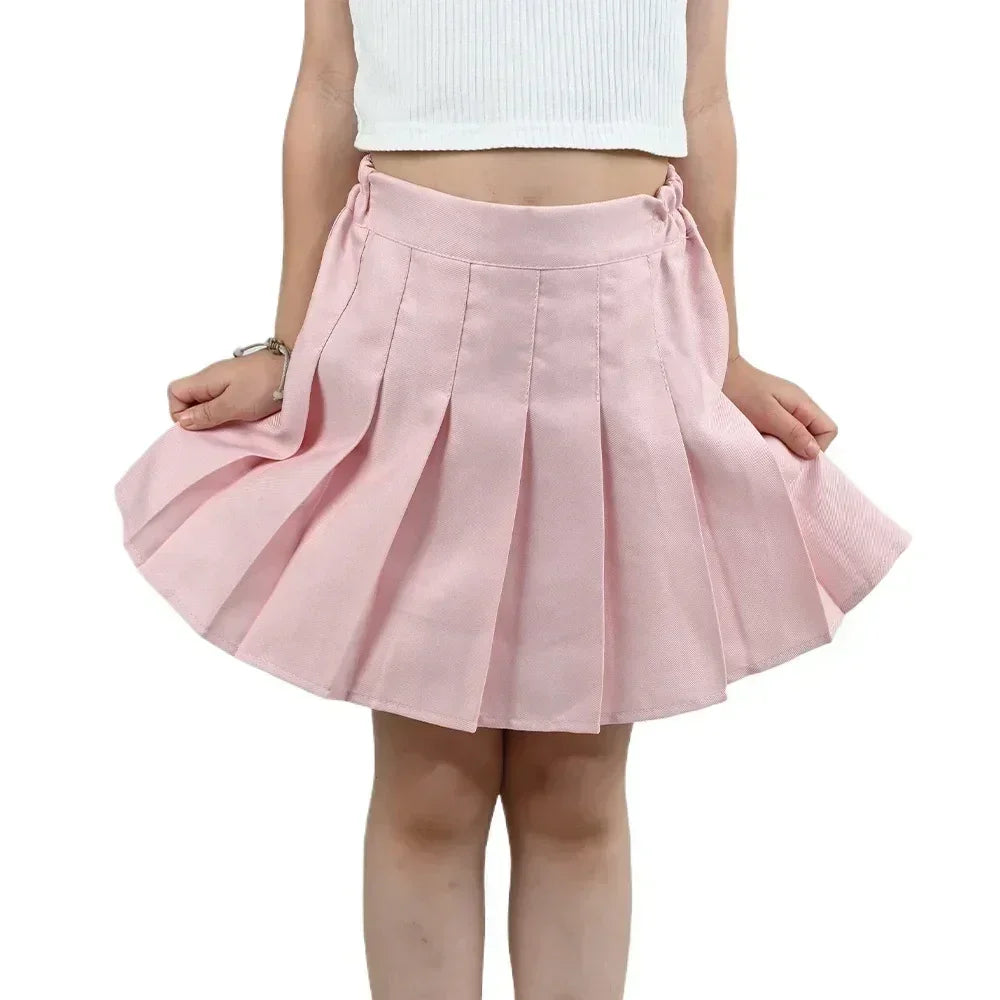 Jupe plissée d'été pour fille, Jupe d'été pour enfants, Mini-jupes pour filles, Jupe plissée vintage 3-13 ans, Jupe-culotte froncée pour jeunes filles