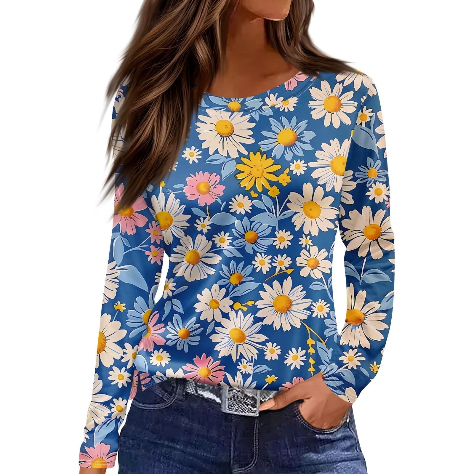Chemisier Vintage Fleuri en Maille – 9 Styles, S–XXXL