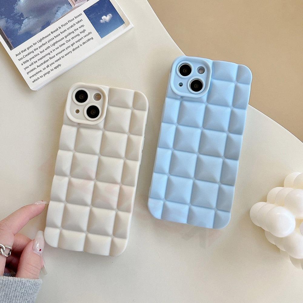 Coque de téléphone unique pour iPhone 14 Pro 13 12 11 Pro Fashion 3D Souple Silicone Antichoc pour iPhone 14 Coque Bubble Case Mignonne Forme Intégrale Silicone Souple Mince Amortie Belle Élégante Coque pour Femmes