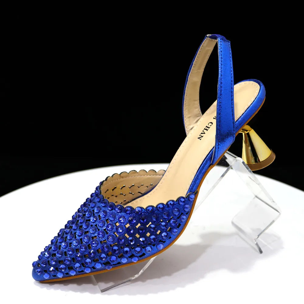 Nouvel ensemble chaussures et sac motif diamant