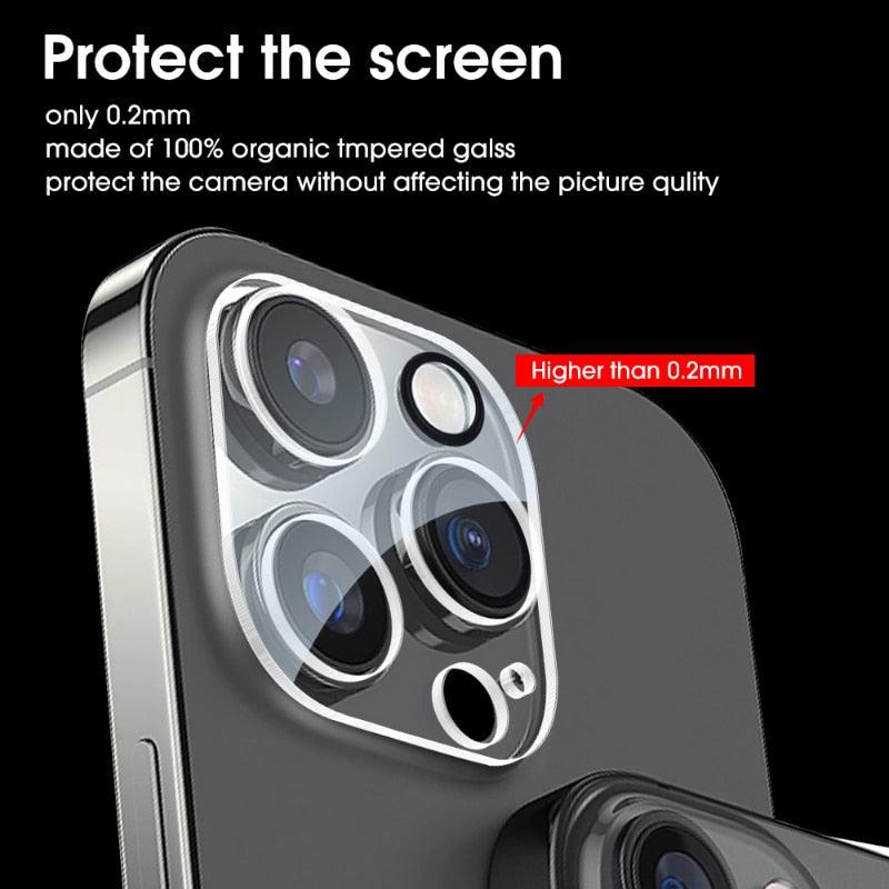 4pcs Protection d'objectif d'appareil photo en verre trempé pour IPhone 14 13 12 11 Pro Max Protecteur d'appareil photo Couverture complète Verre de protection Film d'appareil photo arrière transparent pour IPhone 14 Pro Max
