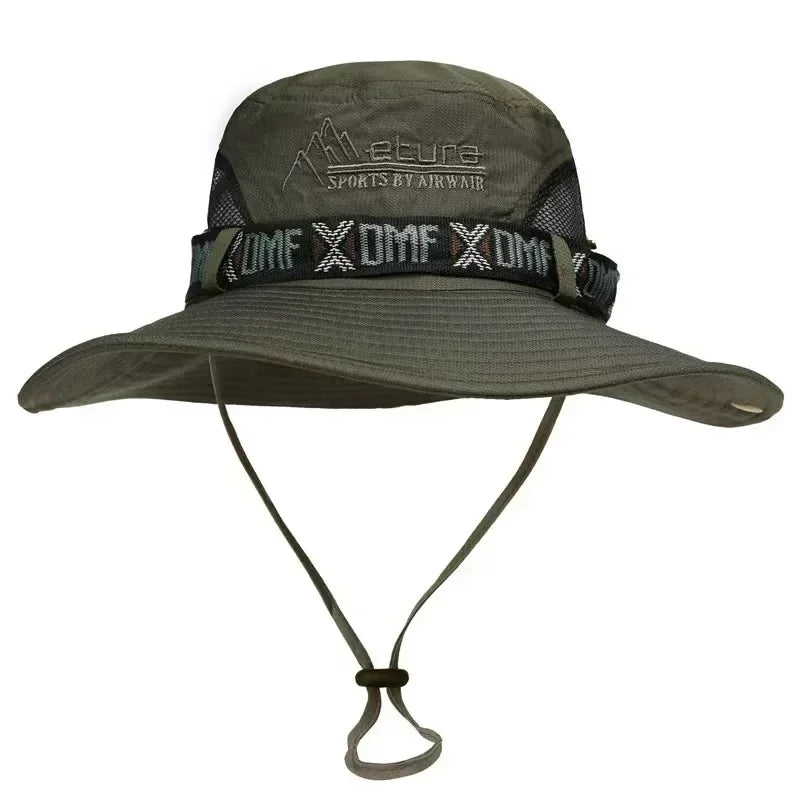 Chapeau Homme Pêche Extérieur Chapeau de Pêcheur Homme Chapeau de Soleil à Large Bord d'Été Chapeau de Pêche Pliable pour Jeune
