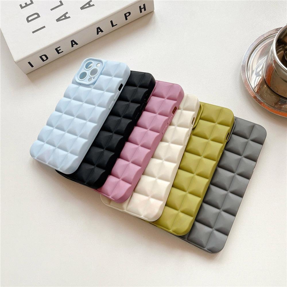 Coque de téléphone unique pour iPhone 14 Pro 13 12 11 Pro Fashion 3D Souple Silicone Antichoc pour iPhone 14 Coque Bubble Case Mignonne Forme Intégrale Silicone Souple Mince Amortie Belle Élégante Coque pour Femmes