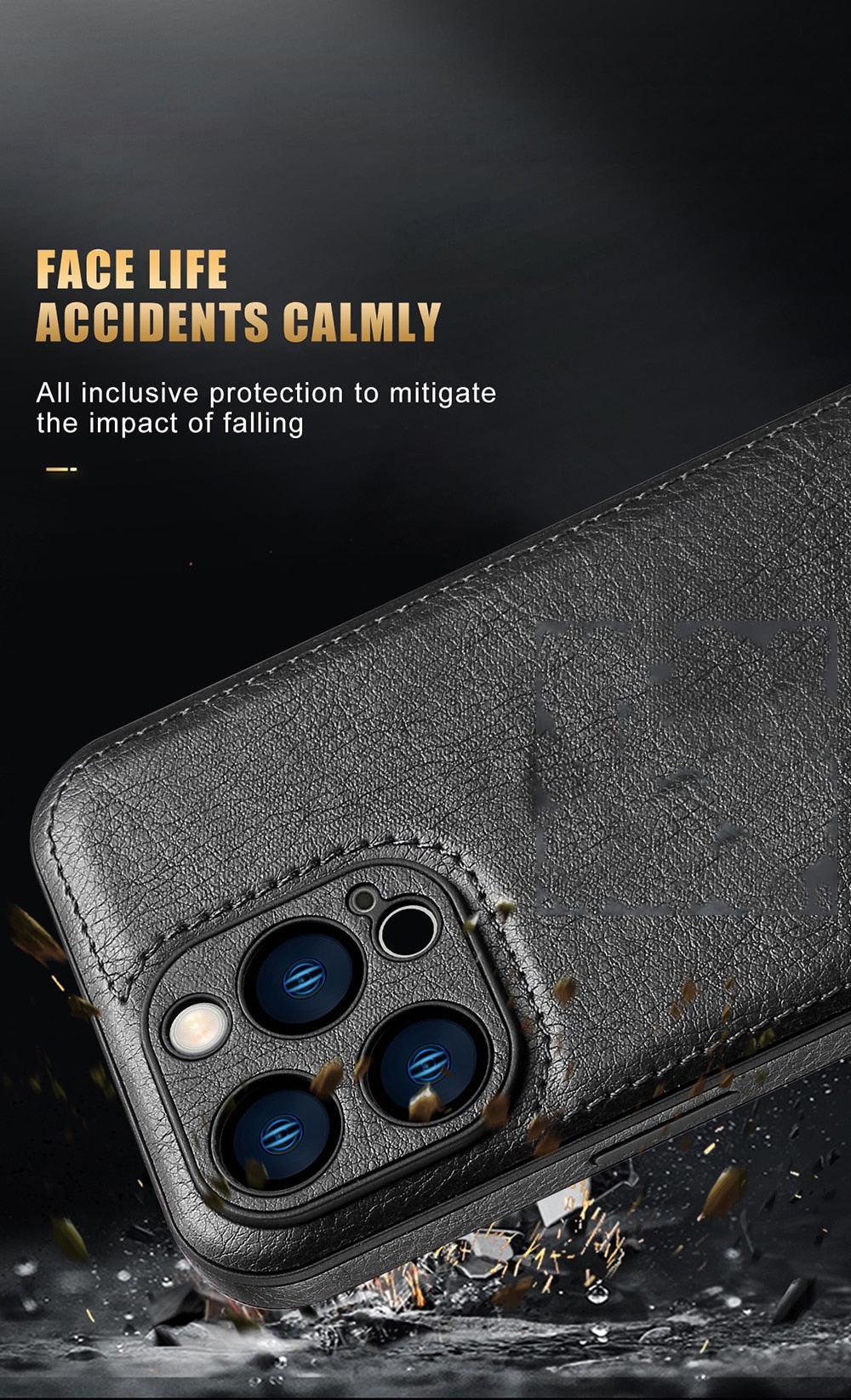 Étui de Téléphone en Cuir PU de Luxe Pour iPhone 14 13 Pro Max 12Pro 11Pro Max 13 12 Pro XS MAX XR X SE 7 8 plus Coque Arrière Tendance Étui Arrière en Cuir pour iPhone 14 Pro Housse Antichoc pour iPhone