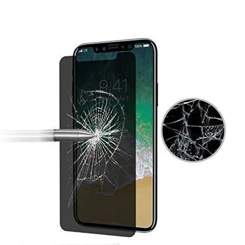 Lot de 3 Films de Protection Anti-Espion en Verre Trempé pour IPhone 11 12 13 14 Pro Max 12 Mini X XS XR 6 6S 7 8 Plus Protection d'Écran Confidentiel Anti-Espion HD en Verre Trempé Incassable Antichoc