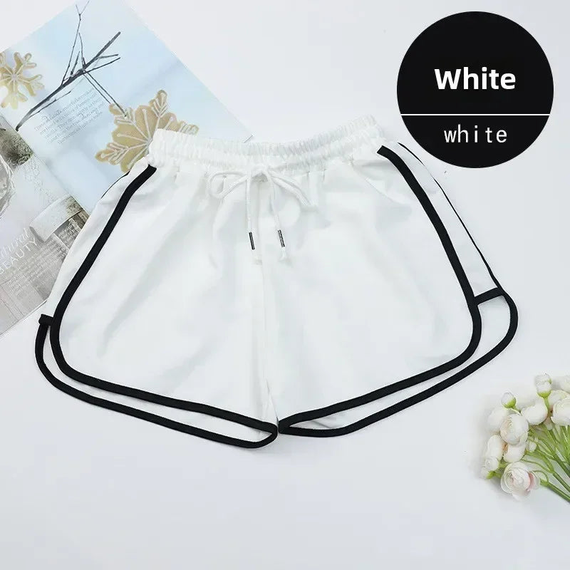 Shorts décontractés rayés pour femmes Coréen Harajuku Ample Assortis Shorts de sport Été Mode Simple Yoga Shorts mini fins Femme