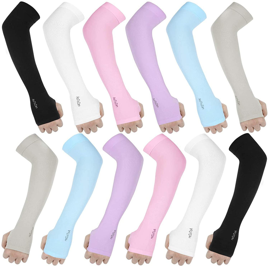 Manchon de compression unisexe taille unique rafraîchissant, anti-UV, avec trou pour le pouce, manchon de compression sportif pour dissimuler les tatouages, long manchon de bras, antidérapant, protège-bras chauffant pour sports de plein air.