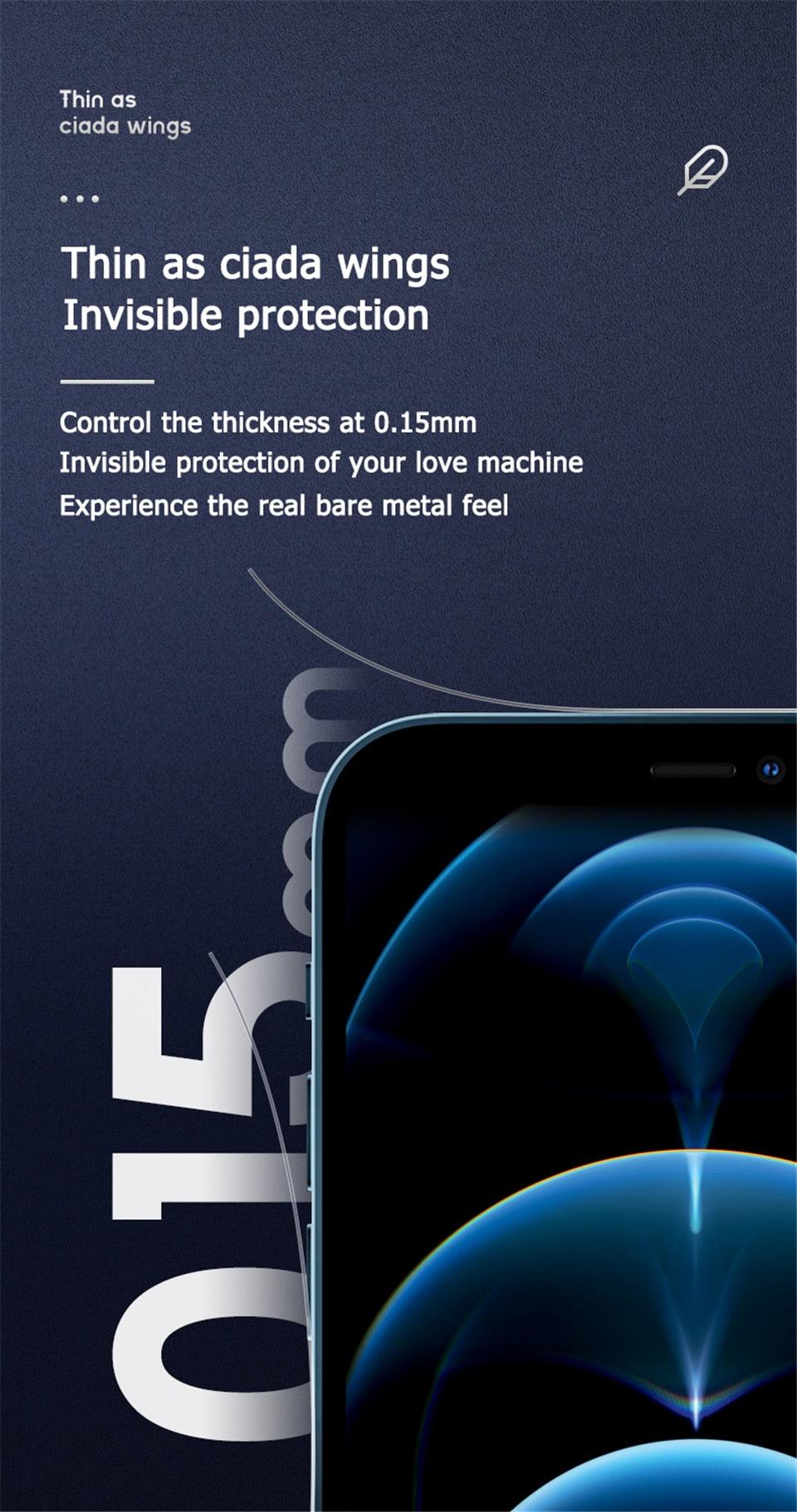 Film arrière intégral pour iPhone 13 12 Pro Max Mini Accessoires de téléphone portable Film latéral non-protecteur d'écran en verre Ultra-mince Transparent/Mat Film latéral et arrière Autocollant de bordure anti-rayures