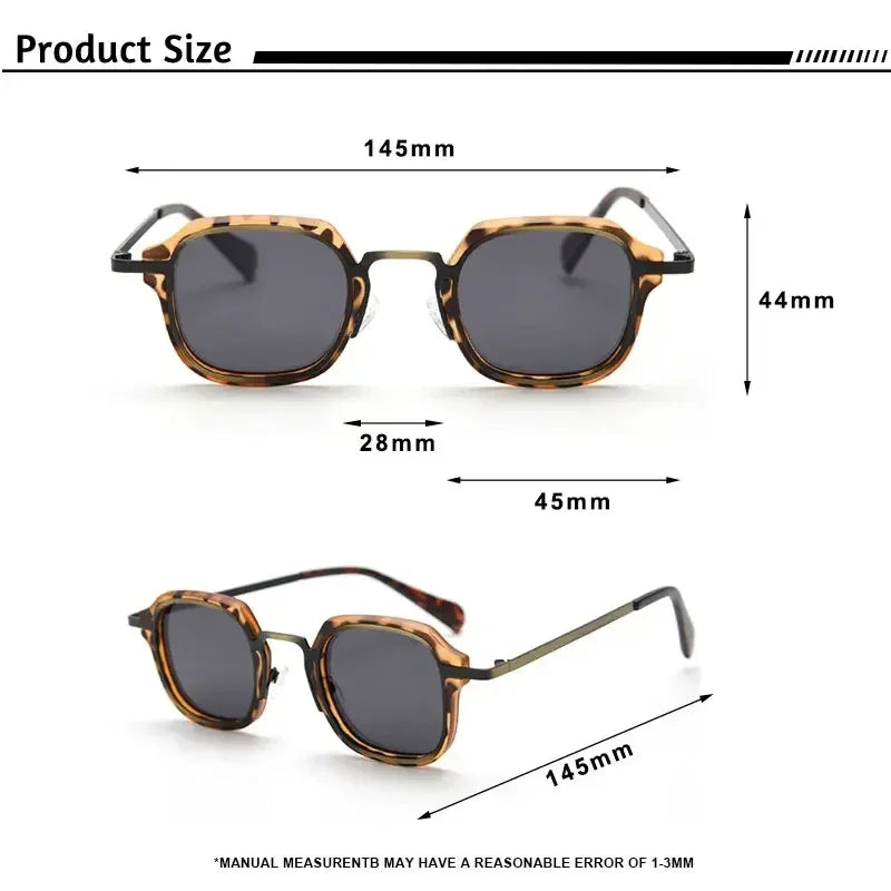 Caterside Lunettes de soleil polarisées rétro Punk pour hommes, monture métallique, verres carrés, mode, pour femmes, voyage en extérieur, conduite, protection UV400