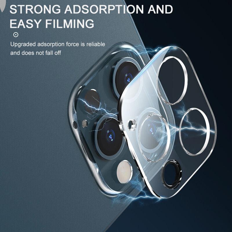 Protection d'objectif d'appareil photo arrière 3D HD pour iPhone 14 Pro Max Plus 13 12 11 Mini en verre trempé 9H n'affectant pas la prise de vue de nuit