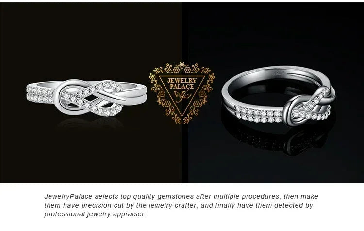JewelryPalace Nouvelle Arrivée Bague Statement Nœud Infini Gemme Argent Sterling 925 pour Femme Bijoux Classiques et Tendance