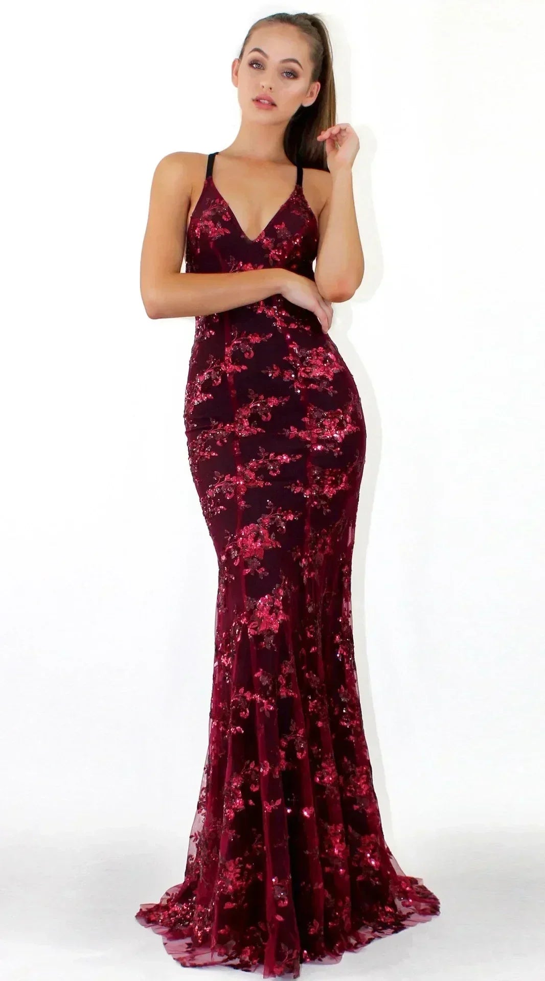 Robes pour femmes sans manches, col en V, pull, paillettes, robe de soirée, Vestidos, formelle, longueur ras du sol, sexy, cache-cœur, dos nu, slim