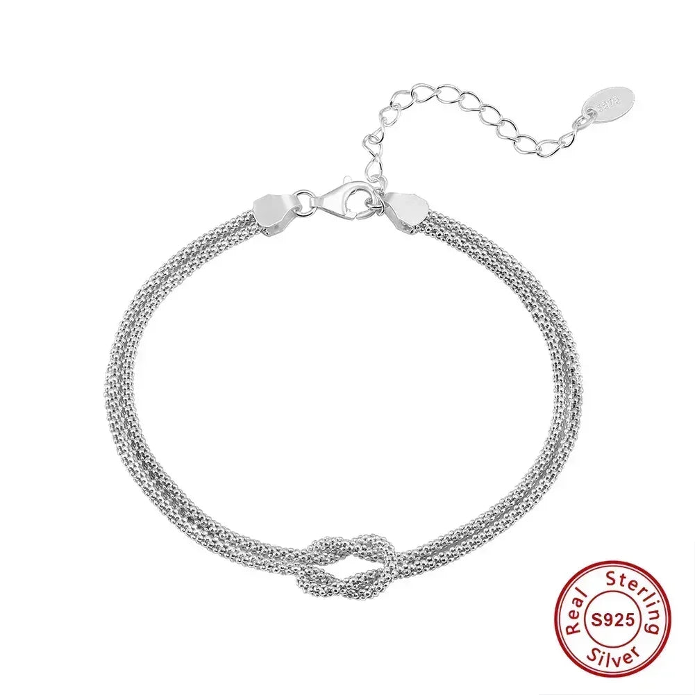 ORSA JEWELS Bracelet Double Couche Classique en Or 14K, Chaîne Épi de Maïs, Bijoux de Fête à la Mode en Argent Sterling 925 pour Femmes SB196