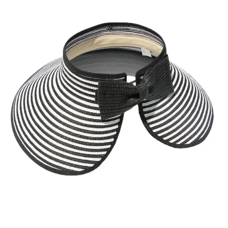Chapeau d'été pour femme, grand bord, pliable, respirant, haut vide, protection solaire, accessoires de plage, visière pare-soleil décontractée d'extérieur, nouveau